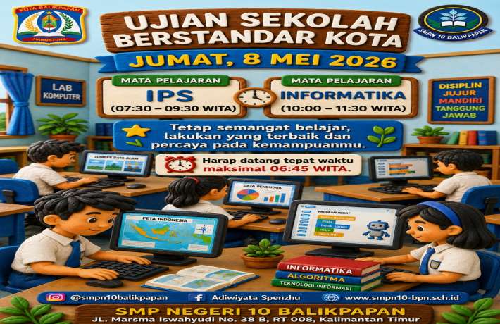 Puncak Pelaksanaan USBK di SMPN 10 Balikpapan: Mengintegrasikan Wawasan Sosial dan Literasi Digital